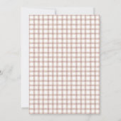 013 Chocolade Scroll Gingham Kaars Doop Kaart (Achterkant)