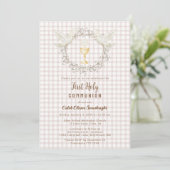 013 Chocolate Dove & Chalice Gingham Eerste Commun Kaart (Staand voorkant)