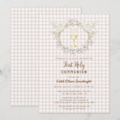 013 Chocolate Dove & Chalice Gingham Eerste Commun Kaart (Voorkant / Achterkant)