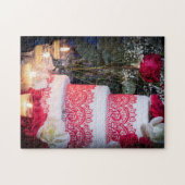 0140-Trouwtaart met Ringen, Rozen Puzzel (Horizontaal)