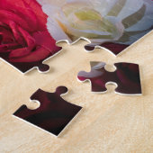0140-Trouwtaart met Ringen, Rozen Puzzel Legpuzzel (Zijkant)