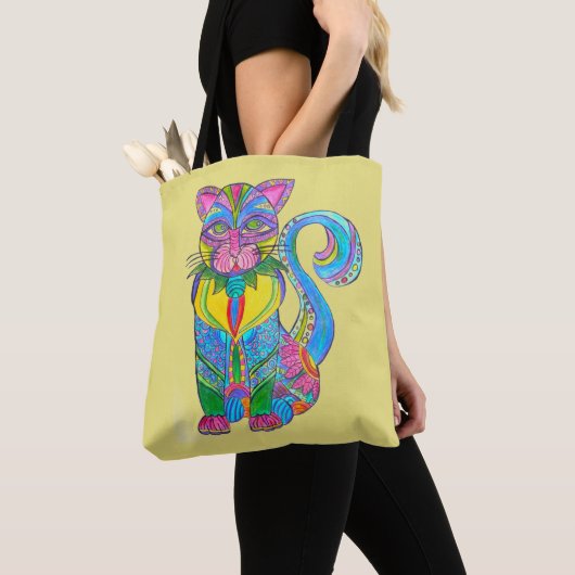 0144 - Kat Alebrije - Canvas tas (Dichtbij)