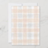 014 Latte 020 Fog Sun Plaid Stork Baby Shower Kaart (Achterkant)