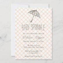 014 Latte Bruine Paraplu Gingham Baby Sprinkle