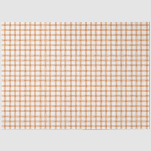 014 Latte Lichtbruin Gingham Tissuepapier (Voorkant)