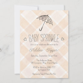014 Latte Plaid Paraplu Babysprinkle Shower Kaart