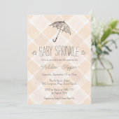 014 Latte Plaid Paraplu Babysprinkle Shower Kaart (Staand voorkant)