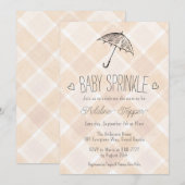 014 Latte Plaid Paraplu Babysprinkle Shower Kaart (Voorkant / Achterkant)