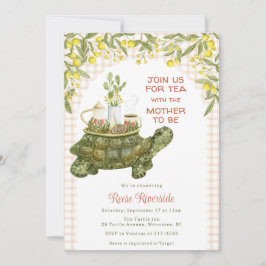 014 Latte Tan Tuin Thee Schildpad Baby Shower Kaart