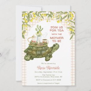 014 Latte Tan Tuin Thee Schildpad Baby Shower Kaart