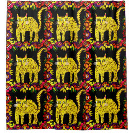 0151 - Basi the Cat Pattern - Douchegordijn