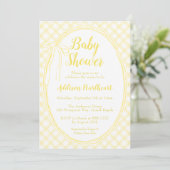 015 Citroen erfstuk kant gingham babyshower Kaart (Staand voorkant)