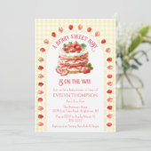 015 Citroenruit Aardbei Shortcake Baby Shower Uitn Kaart (Staand voorkant)
