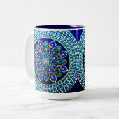 0166 - Royal Blue Mug Tweekleurige Koffiemok (Voorkant links)