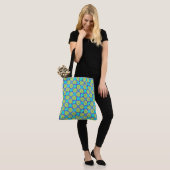 0167 - Groene bloemen - Canvas tas (Op model)