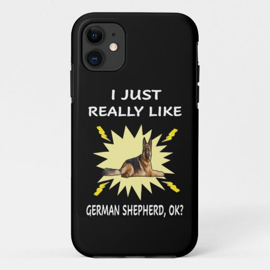 016 Ik vind Duitse herder gewoon heel leuk OK Case-Mate iPhone Case (Achterkant)