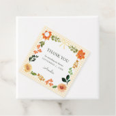 016 Marigold Bloemengingham Babyshower Bedankjes Labels (In situ)