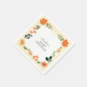 016 Marigold Bloemengingham Babyshower Servet (Hoek)