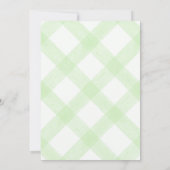 017 mosgroene teddybeer geruite babyshower kaart (Achterkant)