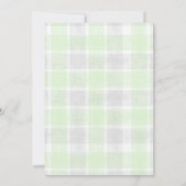 017 Moss 020 Fog Sun Plaid Stork Baby Shower Kaart (Achterkant)