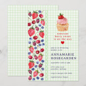 017 Moss Green Berry Patch Cupcake Baby Borrel Kaart (Voorkant / Achterkant)