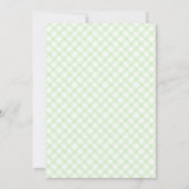 017 Moss Green Floral Daisy Plaid Baby Shower Kaart (Achterkant)