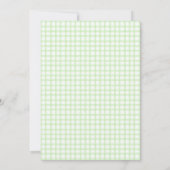 017 Moss Green Gingham Baby Shower Invitations Kaart (Achterkant)