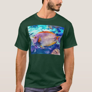 017 Witte Oranje Angelfish Waterverf Angelfish wi T-shirt