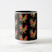 0180 - Rooster-Mok Tweekleurige Koffiemok (Center)