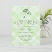 018 Gras Plaid Paraplu Baby Sproeier Bruiloft Kaart (Staand voorkant)