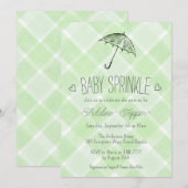 018 Gras Plaid Paraplu Baby Sproeier Bruiloft Kaart (Voorkant / Achterkant)