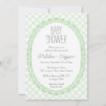 018 Gras Vintage Kanten Frame Gingham Baby Shower