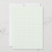 018 Grasduif Botanische Kruis Gingham Doop Kaart (Achterkant)