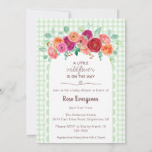 018 Grasgroene Aquarel Wilde Bloem Baby Shower