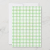 018 Grass Green Gingham Baby Shower Invitations Kaart (Achterkant)