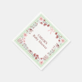 018 Grass Green Wildflower Bow Gingham Shower Servet (Hoek)