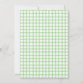 018 Grass Scroll Gingham Cross Candle Baptism Kaart (Achterkant)