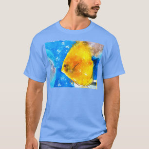 018 Single Yellow Angelfish Waterverf Angelfish w. T-shirt