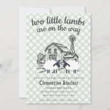 019 Baby Shower bosgroene kleine lammetjes geruit