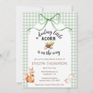 019 Bos Lief Eekhoorn Eikel Geruite Baby Borrel Kaart