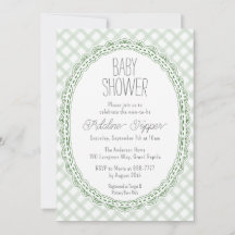019 Bos Oud Kant Frame Gingham Baby Shower
