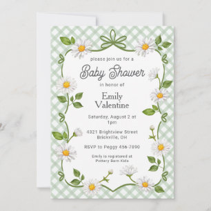 019 Bosgroen Bloemendais Plaid Baby Shower Kaart