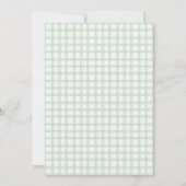 019 Forest Appel van Ons Oog Gingham Baby Shower Kaart (Achterkant)