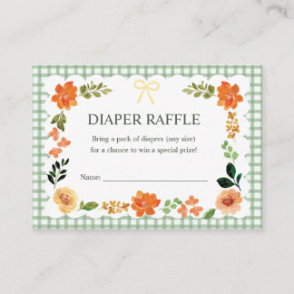 019 Forest Gingham Baby Shower Luier Raffle Informatiekaartje