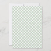019 Forest Green Floral Daisy Plaid Baby Shower Kaart (Achterkant)