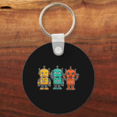01 10 11 Robot Grappig voor Mannen Vrouwen Kindere Sleutelhanger (Voorkant)