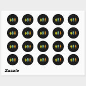 01 10 11 robot grappige binaire code robots 01 10 ronde sticker (Vel)