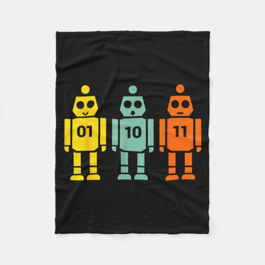 01 10 11 robot programmeren grappige mannen vrouwe fleece deken (Voorkant)
