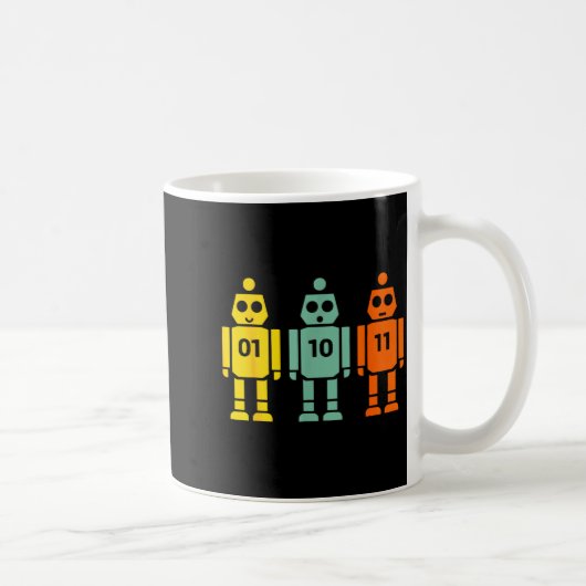 01 10 11 robot programmeren grappige mannen vrouwe koffiemok (Rechts)