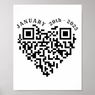 01-20-2025 Grappige Trump Dance Troll QR Scan voor Poster